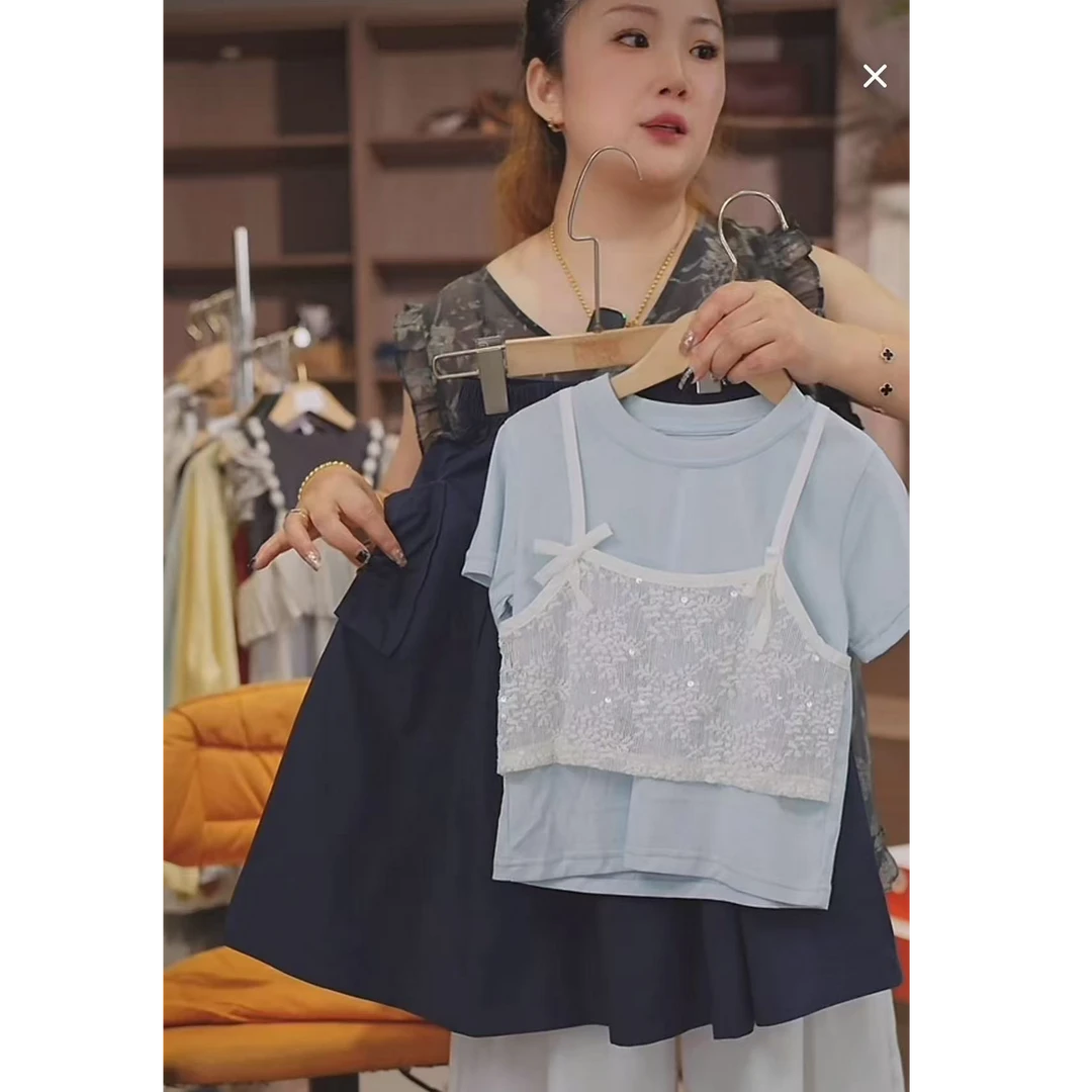 506081 韩版休闲女童套装薄款洋气时尚套装