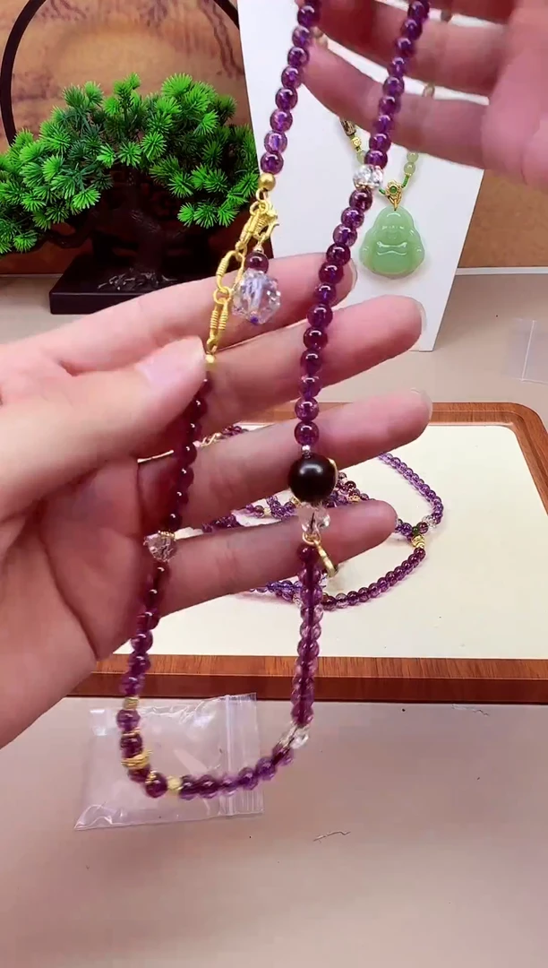 水晶手链14K金镶嵌A791