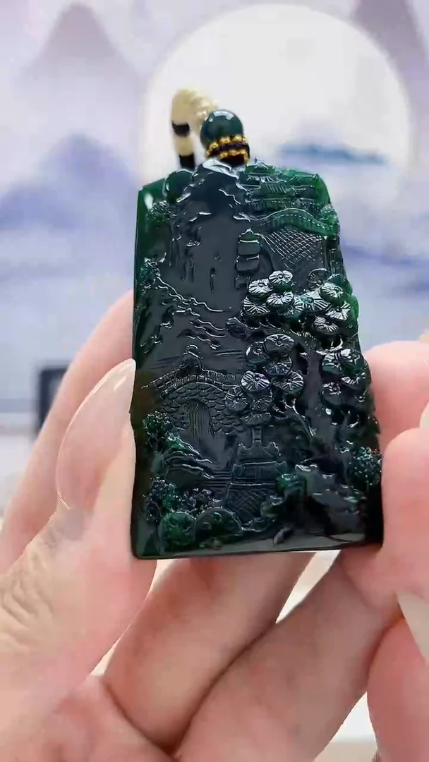 未镶嵌定制翡翠4898MM-毛货挂件124
