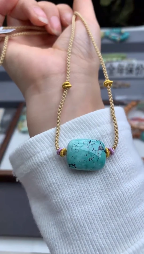 未镶嵌绿松石锁骨链茜.A85