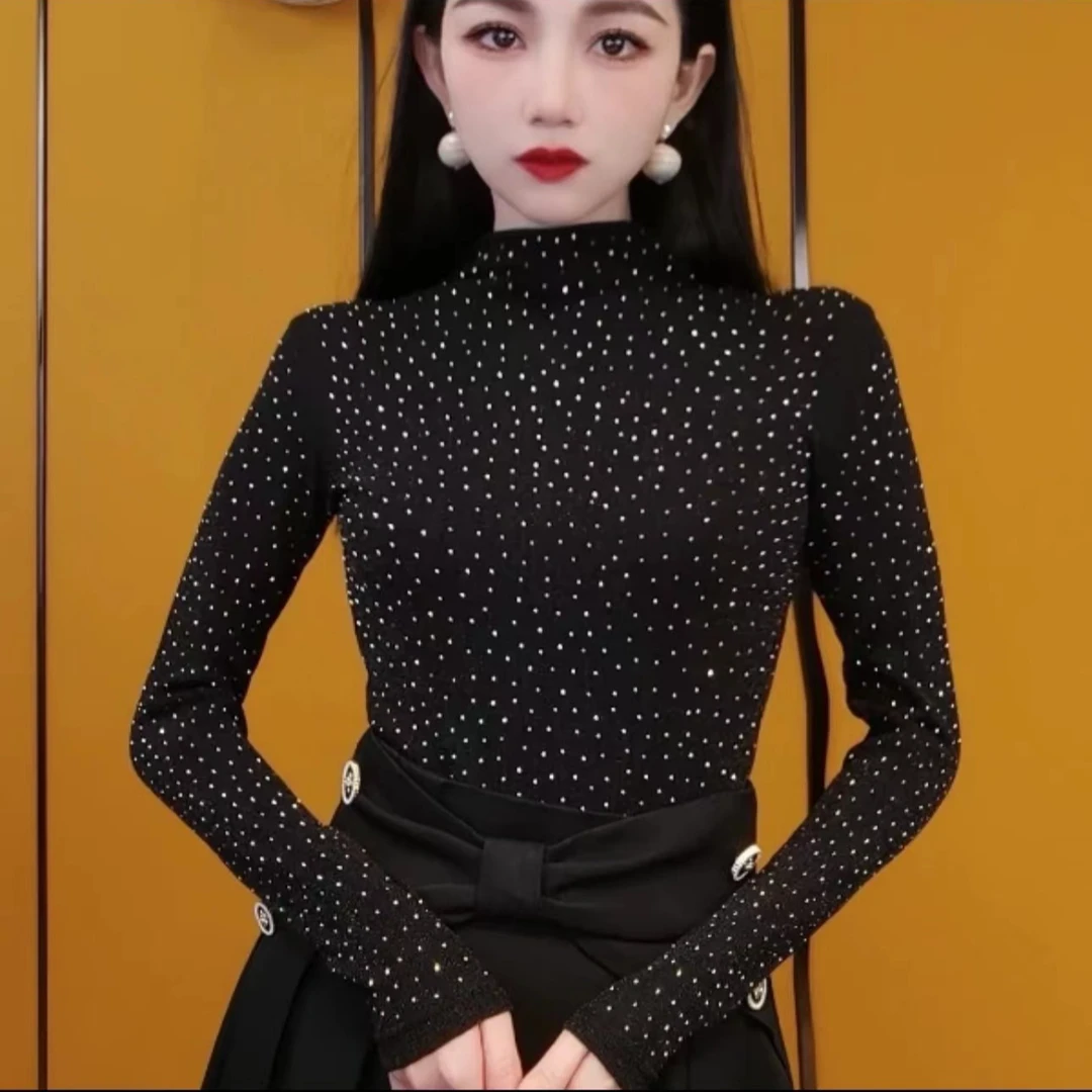 新春爆款801法式亮闪闪气质洋气时尚百搭打底衫佳