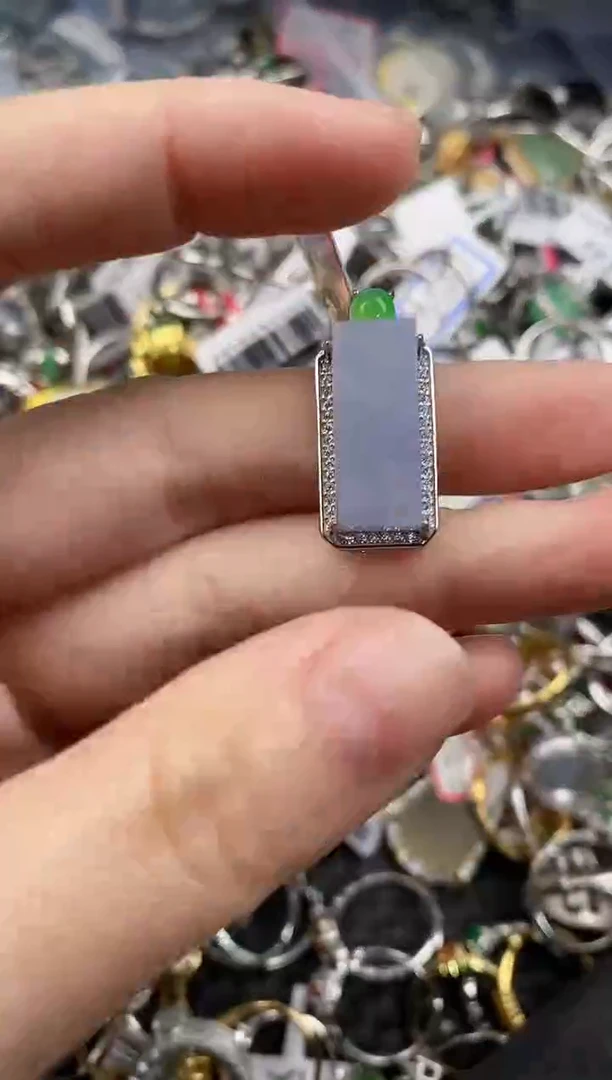 银S925镶嵌戒指翡翠666               2