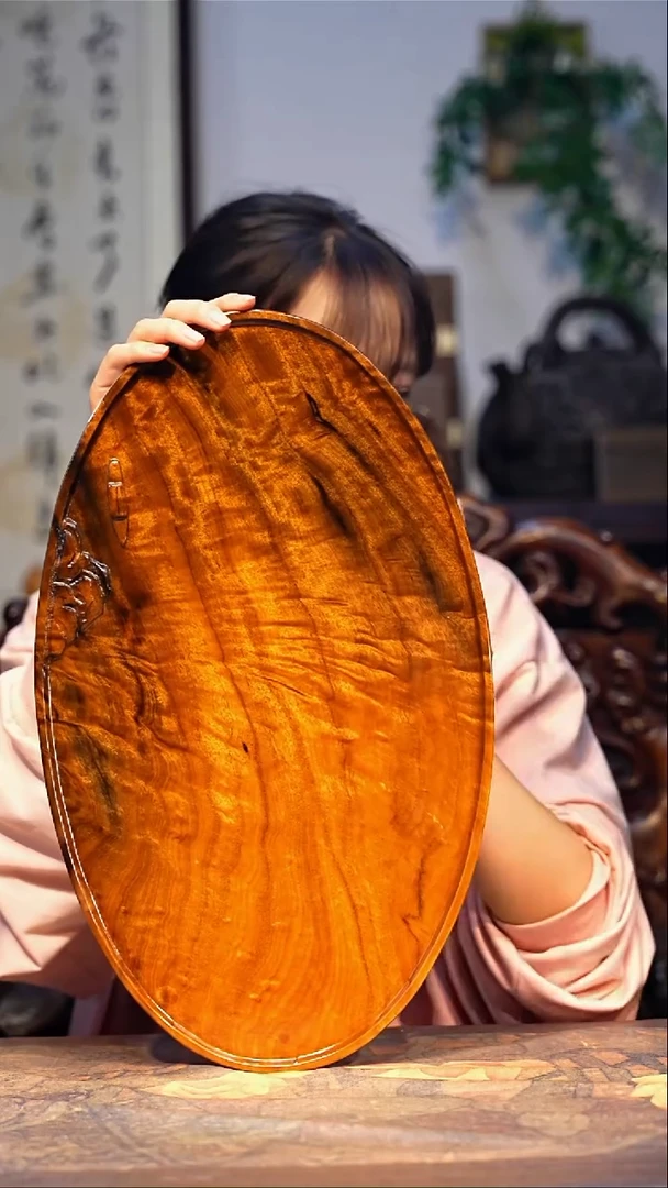 金丝楠【42】可改干/湿泡款 精品满花 一木整雕 纯干金丝楠茶盘