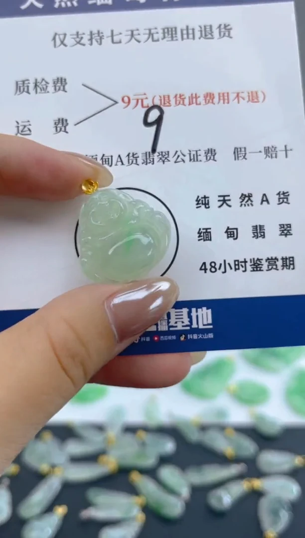 颈饰18K金镶嵌翡翠天然A货翡翠