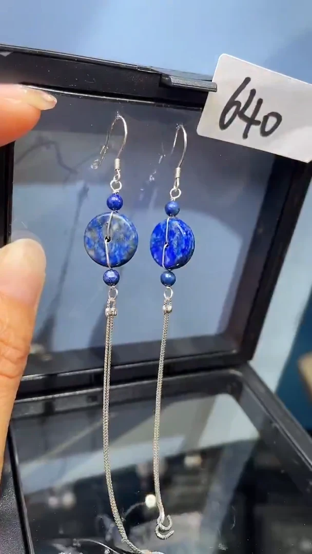 未镶嵌青金石耳饰喜欢拍