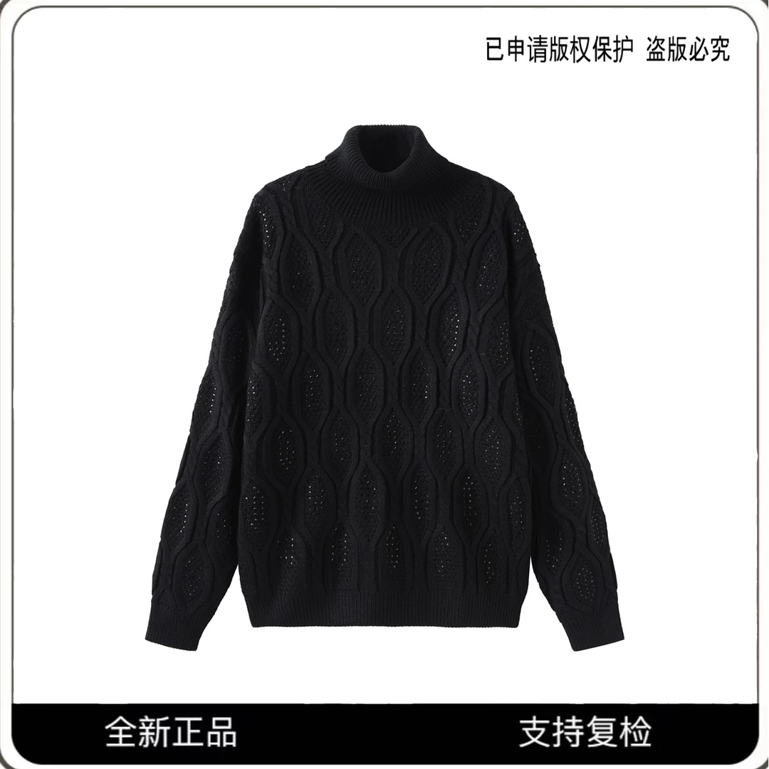 M·Y媛总 秋冬时尚重工烫钻高领套头麻花长袖毛衣TT839