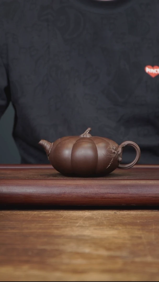 茶壶紫砂250ml 薄胎南瓜 紫泥