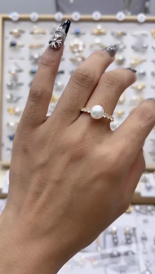 【闪购商品】淡水珍珠戒指合金37