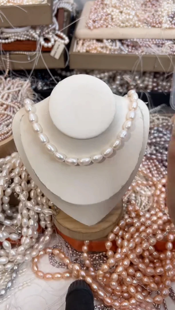 未镶嵌福利淡水珍珠野生大胖米*强光珍珠项链无核8mm左右