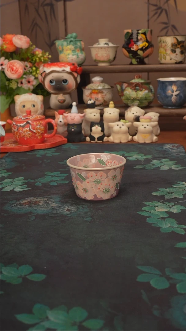 花满蹊   紫色猪口杯