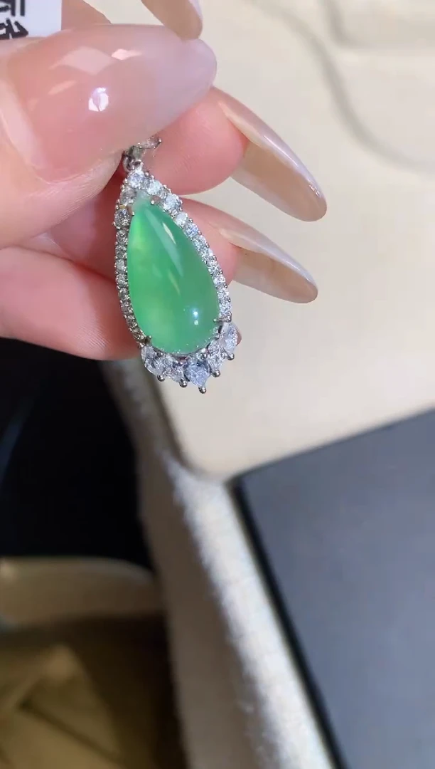 翡翠银S925镶嵌吊坠(不含链)吊坠