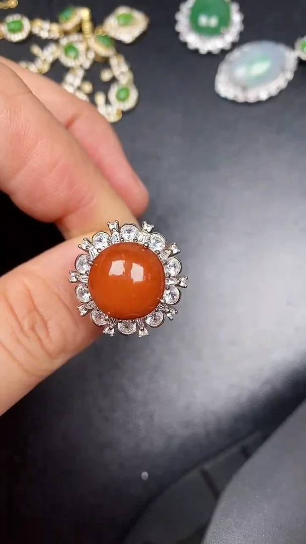 银S925镶嵌戒指翡翠2810