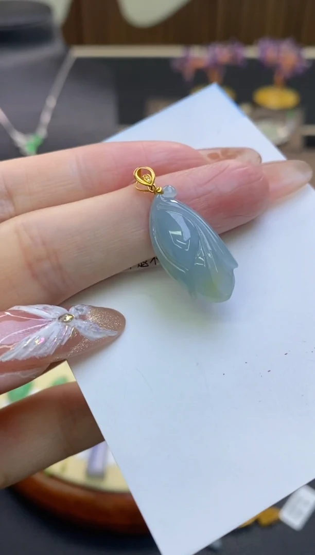 【闪购商品】翡翠颈饰18K金镶嵌净货11980