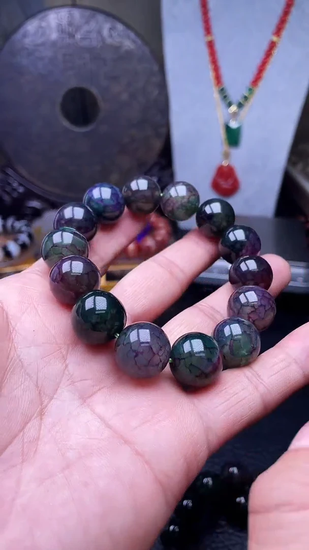 未镶嵌手串玛瑙/玉髓天然珠宝冰清紫龙鳞【多样性拍一发一】