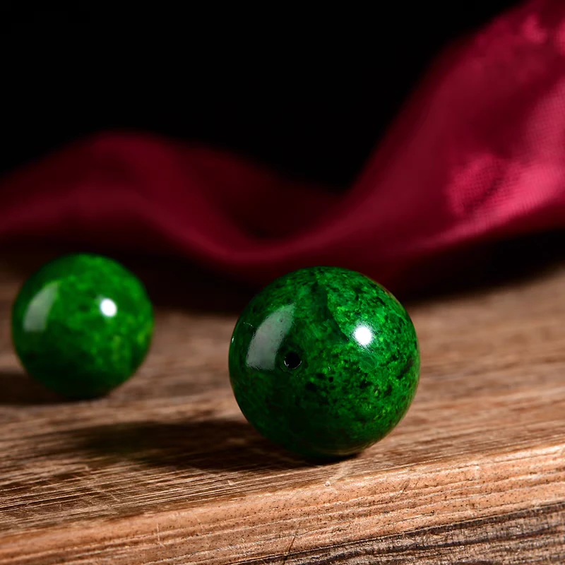 A51号-18mm绿色满纹锁骨珠单珠