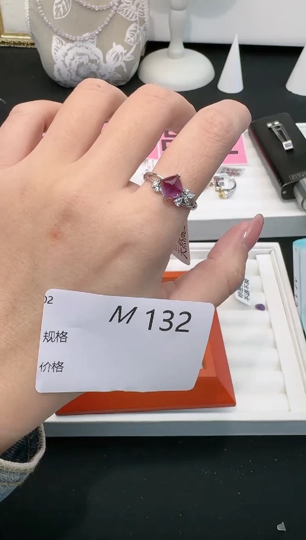 【闪购商品】水晶戒指银S925镶嵌多样性发一M132