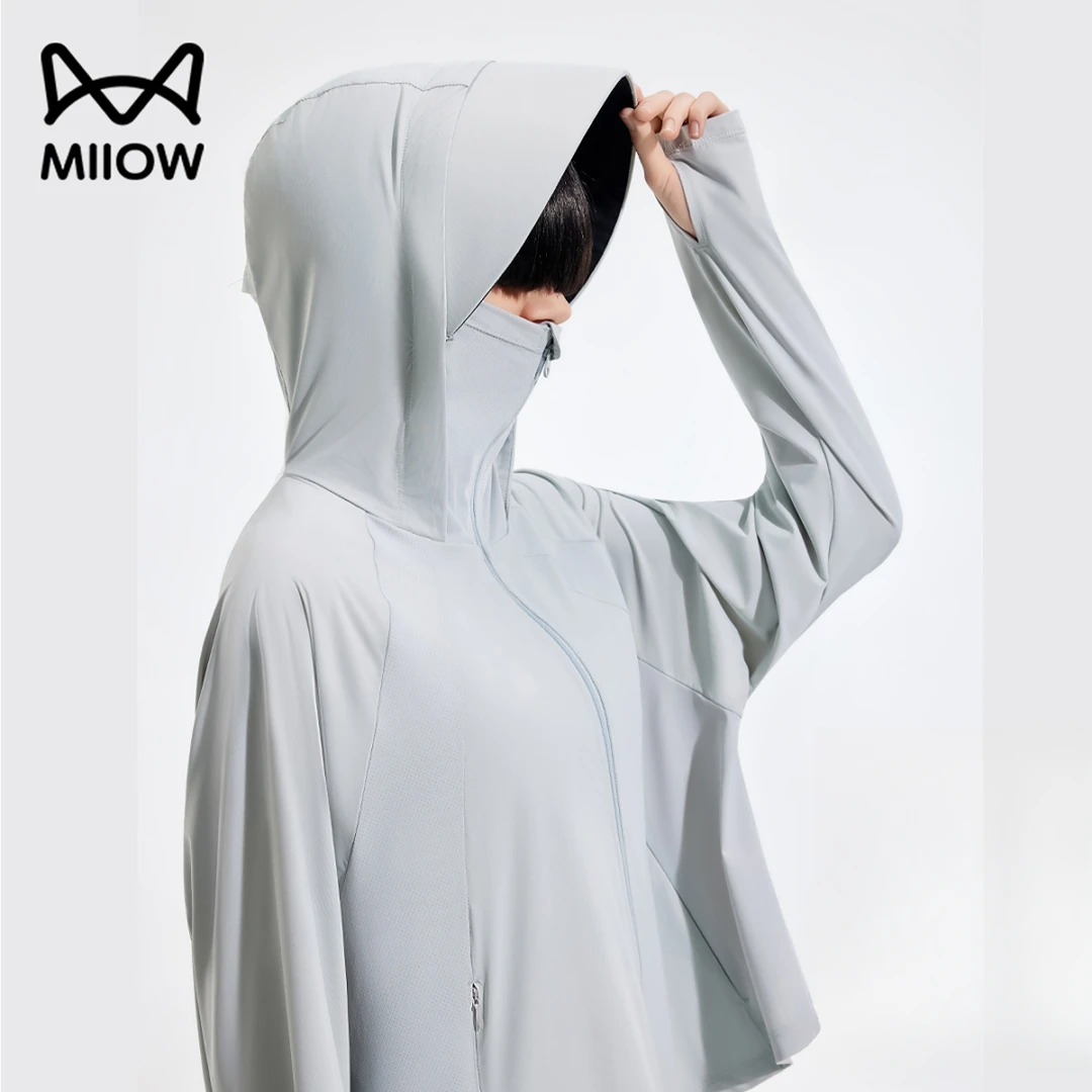 MIIOW CLASSIC/猫人经典夏季冰丝防晒衣可拆卸黑胶帽檐透气防晒服