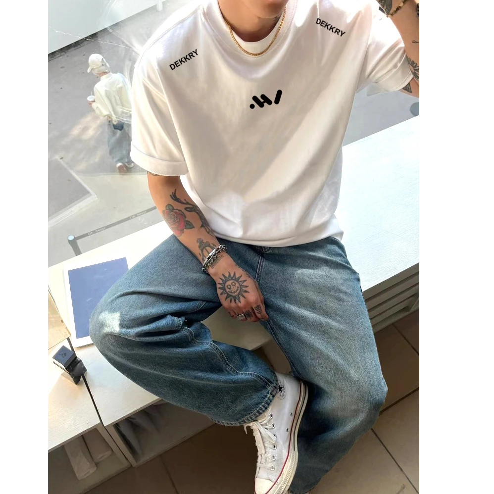 重磅国潮痞帅美式短袖夏季设计感帅气潮流男士纯棉t恤潮牌半袖