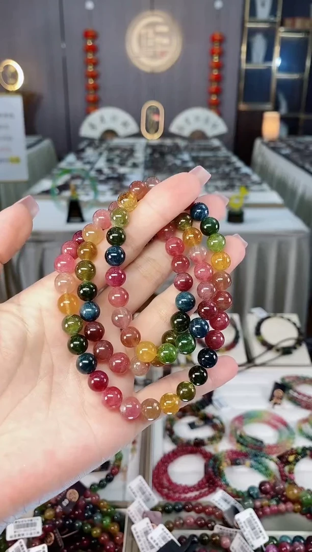 未镶嵌收藏级老矿碧玺三圈手串8mm+碧玺hon多样性发货一条