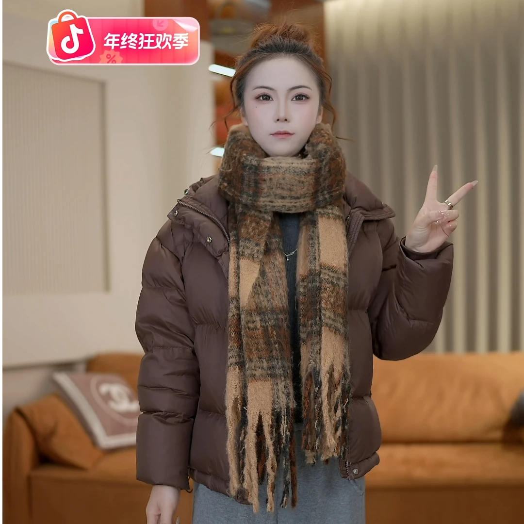 现货+送运费险 泡芙轻奢面包服羽绒服女连帽宽松韩版加厚休闲保暖