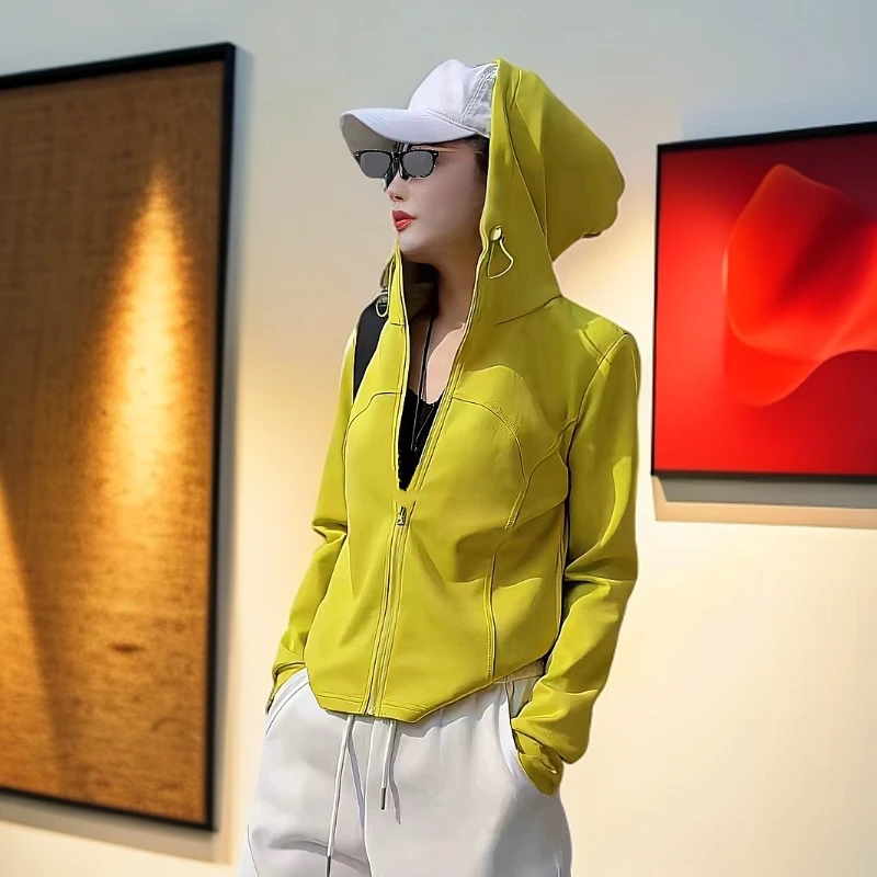 防晒衣外套女薄款春季2025年连帽抽绳开衫拉链户外休闲冲锋衣上衣