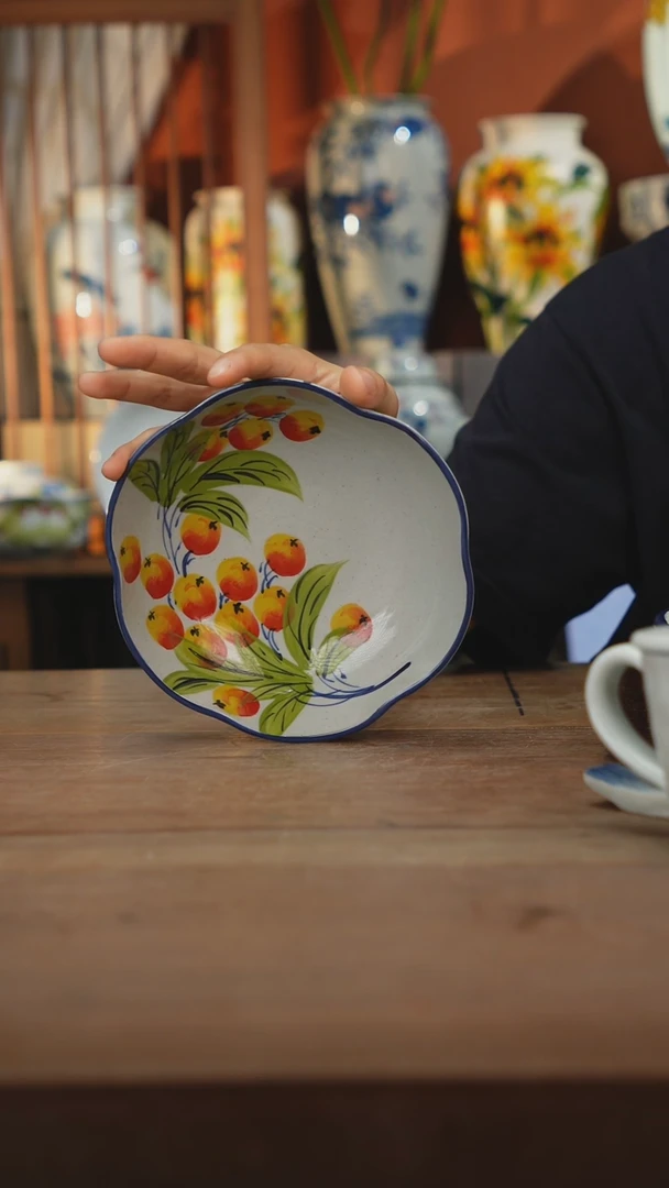 瓷片【简家甄选】景德镇设计师釉下手绘陶瓷餐具