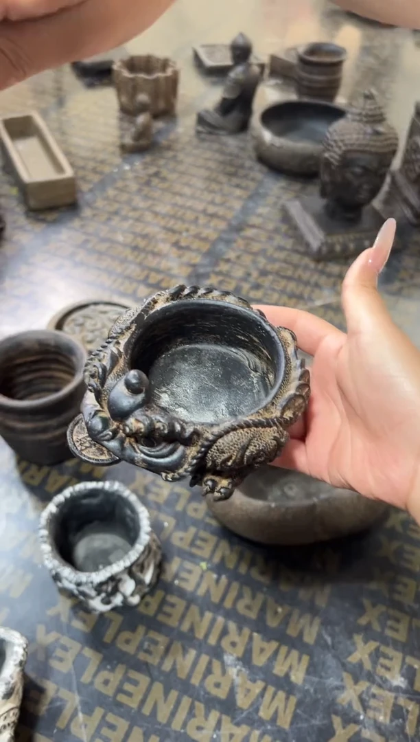 陶土【火山泥】金蟾盆