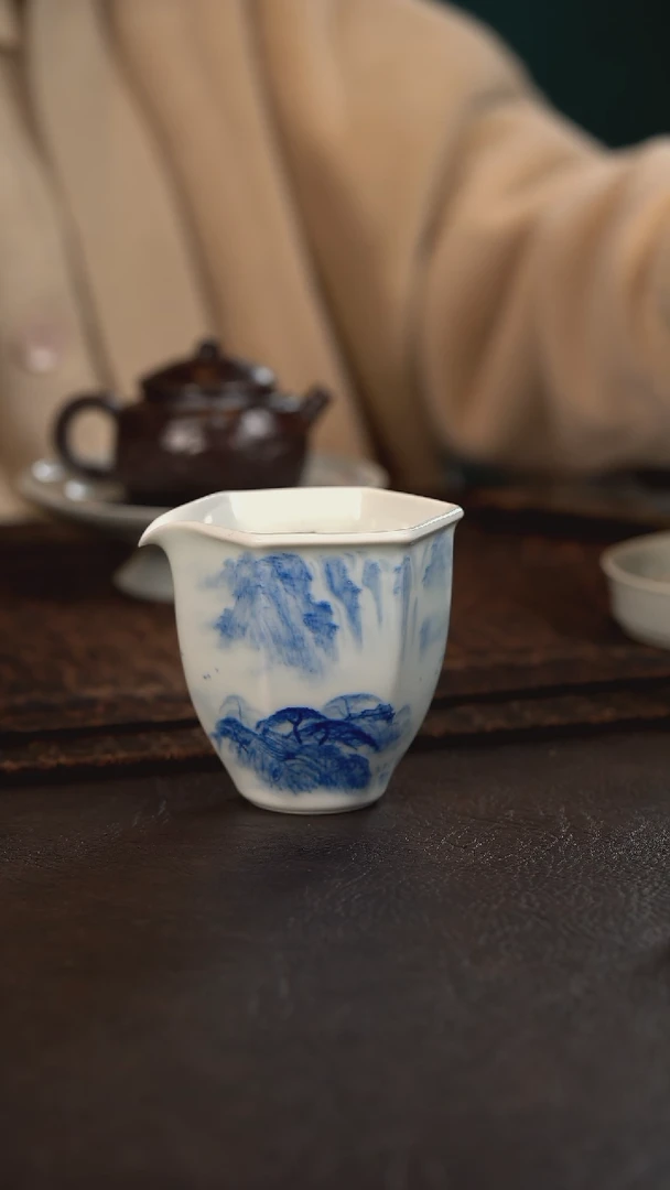【闪购商品】杯聚澜堂写意山水六方公道