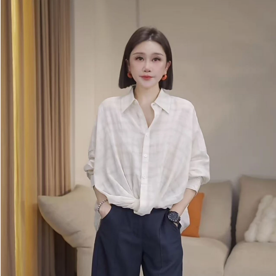 JW/静稳2025上新设计感宽松减龄时尚休闲小众减龄衬衣5551117