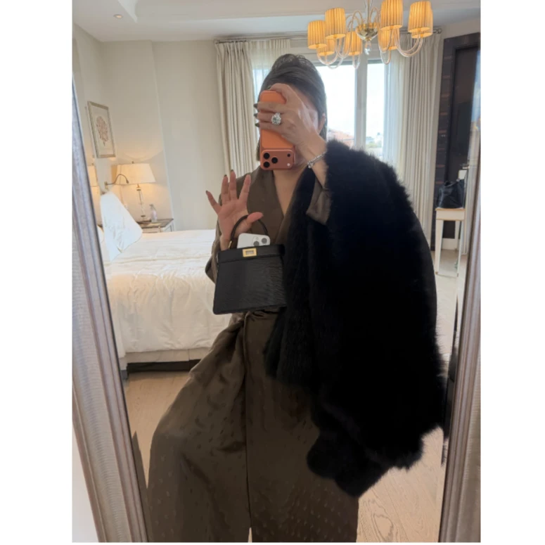 COCOLINDA| 100%提花重磅桑蚕丝22姆米法式连衣裙C3439（长裙）