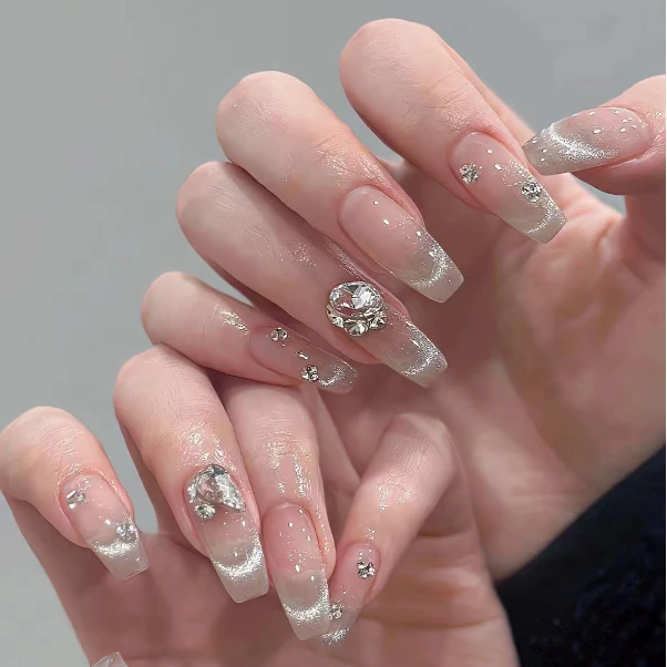 【时光美学】月光 猫眼美甲法式纯手工穿戴甲片