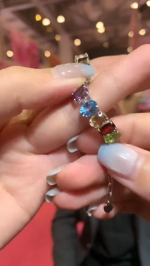 水晶手链银S925镶嵌宝石世家严选