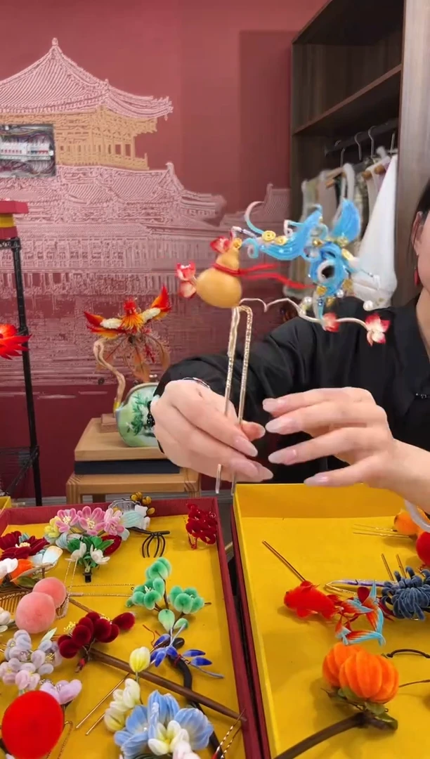 【闪购商品】刺绣非遗绒花（发饰）