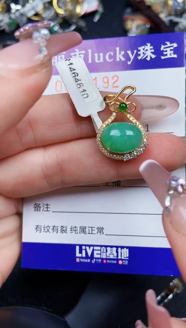 翡翠银S925镶嵌颈饰2192