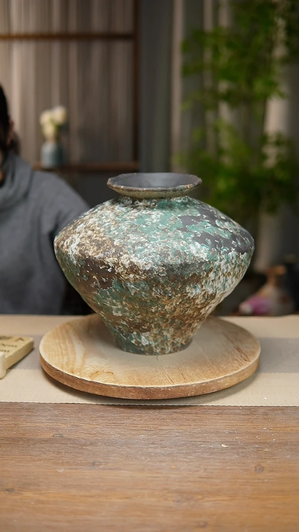 【闪购商品】陶瓷   花器涂鸦绿大飞碟