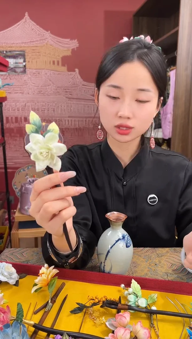 【闪购商品】刺绣非遗绒花（发饰）