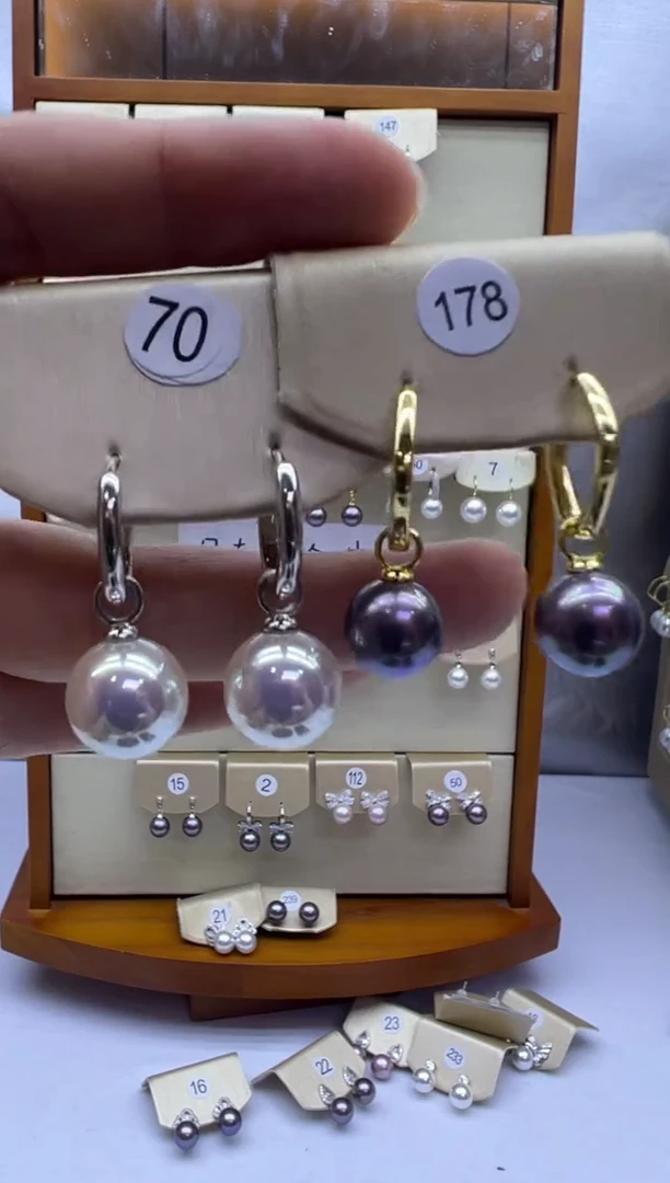 未镶嵌耳饰淡水珍珠70+178