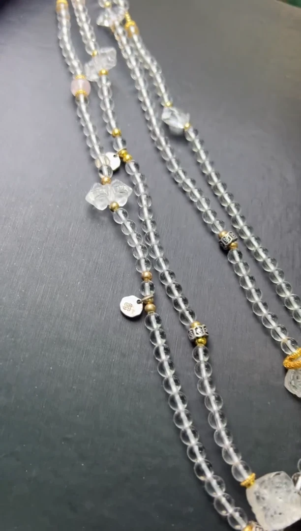 【闪购商品】水晶手串未镶嵌白水晶十字金刚多圈多样性发一Z00008