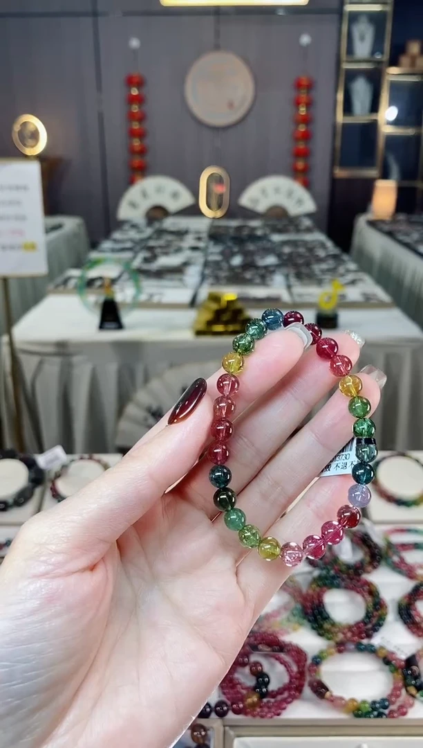 未镶嵌收藏级老矿色标净体单圈手串6mm+碧玺dan一物一证