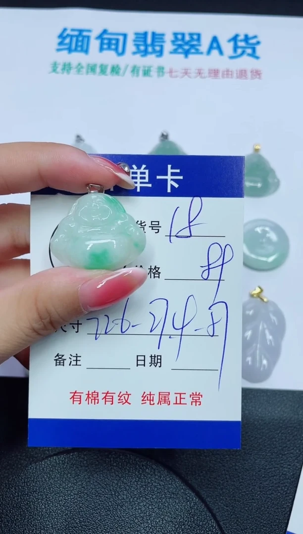 翡翠未镶嵌吊坠(赠链)18