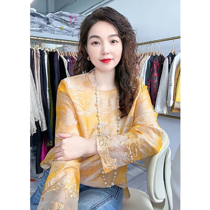 亭台楼阁浮光锦衬衣2026年气质百搭富家千金女春季设计感上衣