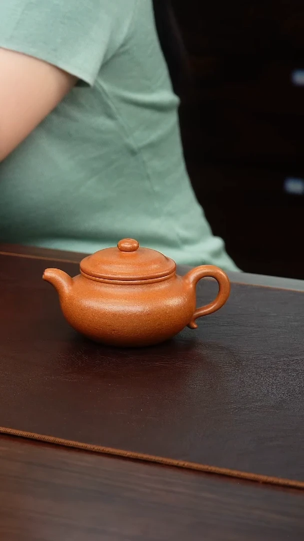 茶壶紫砂侯峰桃花泥仿古140cc