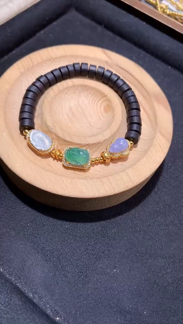 银S925镶嵌手串翡翠手串