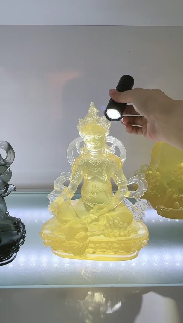 手工艺品琉璃大*古法琉璃18cm黄财神