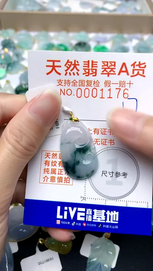 【闪购商品】翡翠颈饰18K金镶嵌17天然A货翡翠