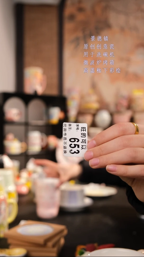 摆件陶小**鱼旺的可以陶瓷手工手绘设计师款