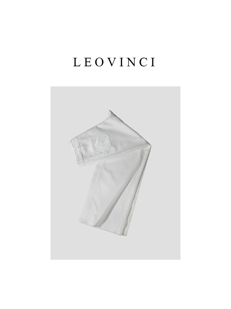 【自由远方】莱塞尔+棉  上身超显瘦显腿直纯白牛仔裤127-12701