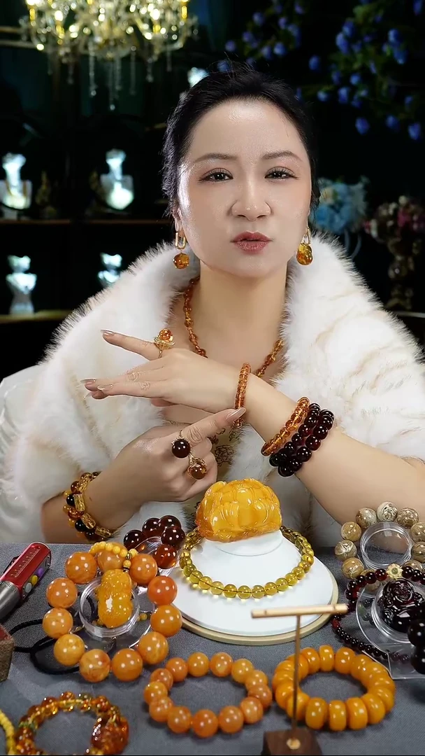 手串琥珀未镶嵌俄罗斯天然9+花珀直切手串