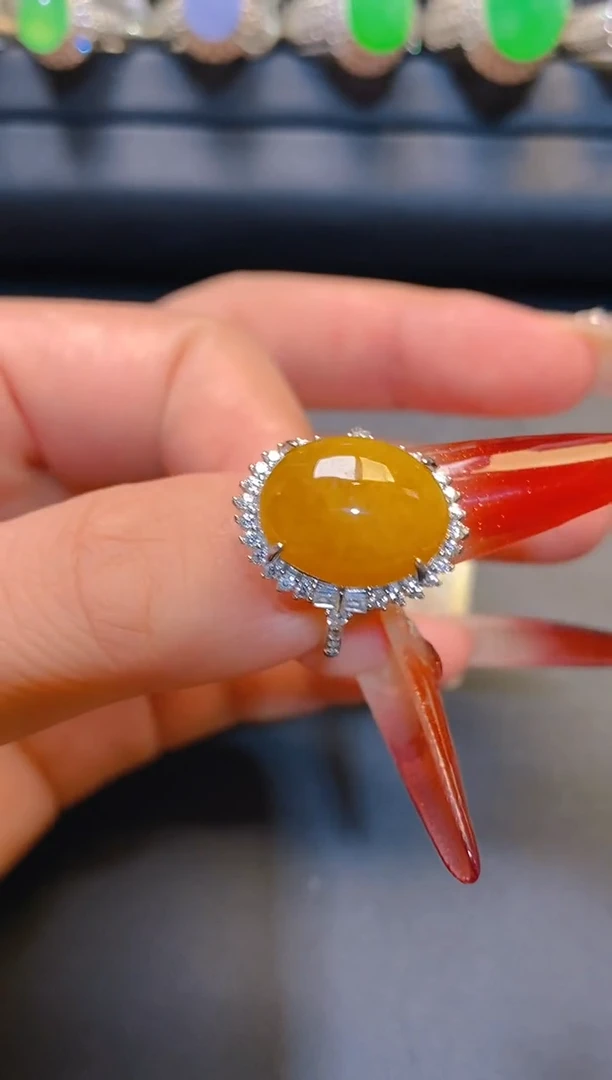 翡翠银S925镶嵌耳饰天然