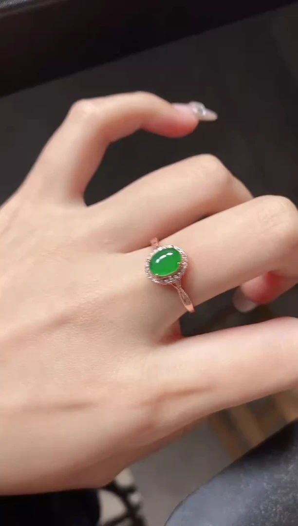 银S925镶嵌戒指翡翠51151